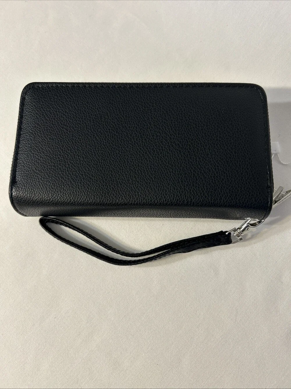 CXL By Christian Lacroix Wristlet Wallet Womens Black Pebble Double Zipper